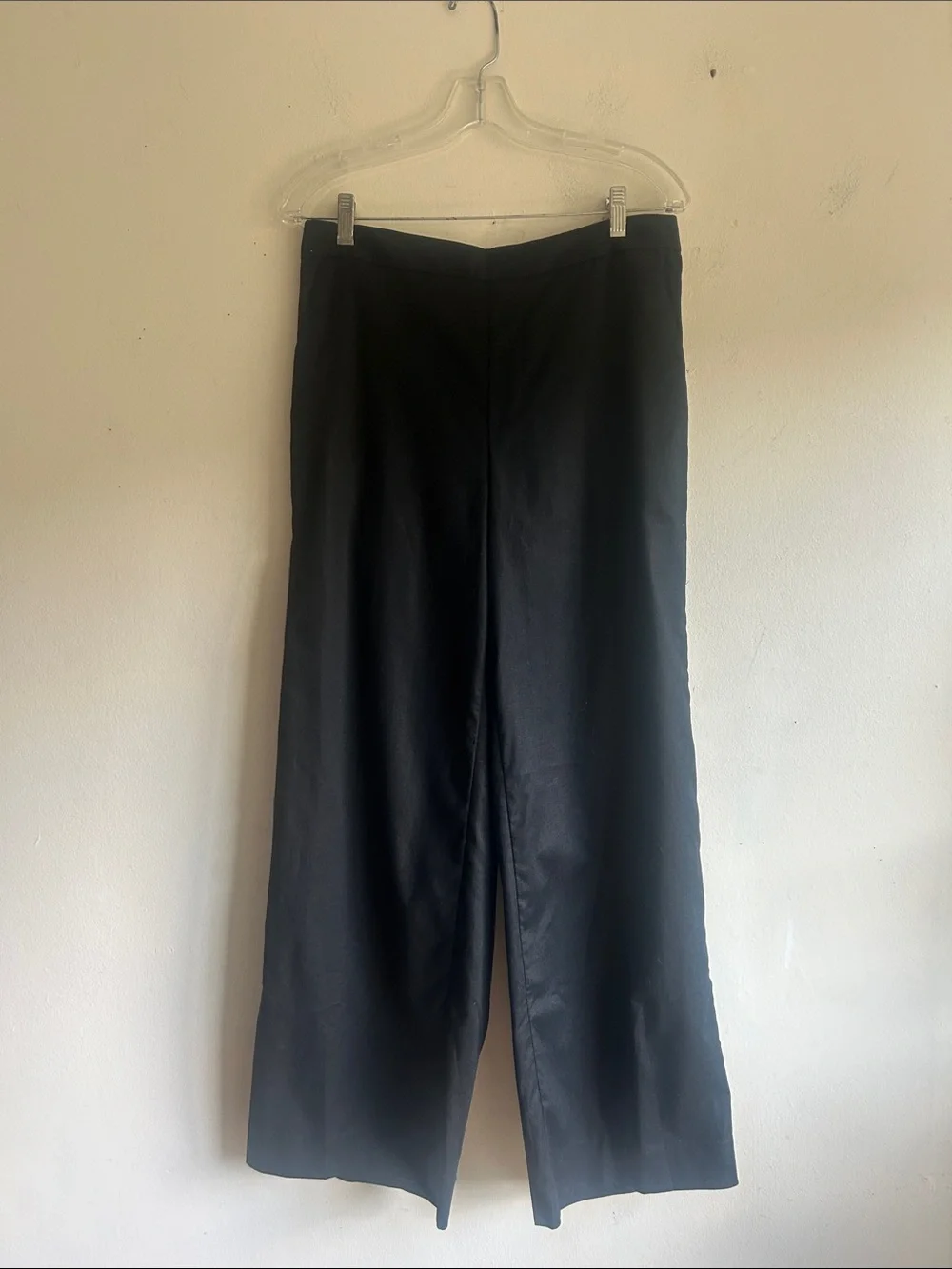 Banana Republic Hayden Wide Leg Linen Blend Black Pants Size Medium NWT